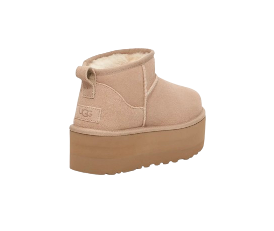 UGG Botte Classic Ultra Mini à plateforme Beige – vue 3