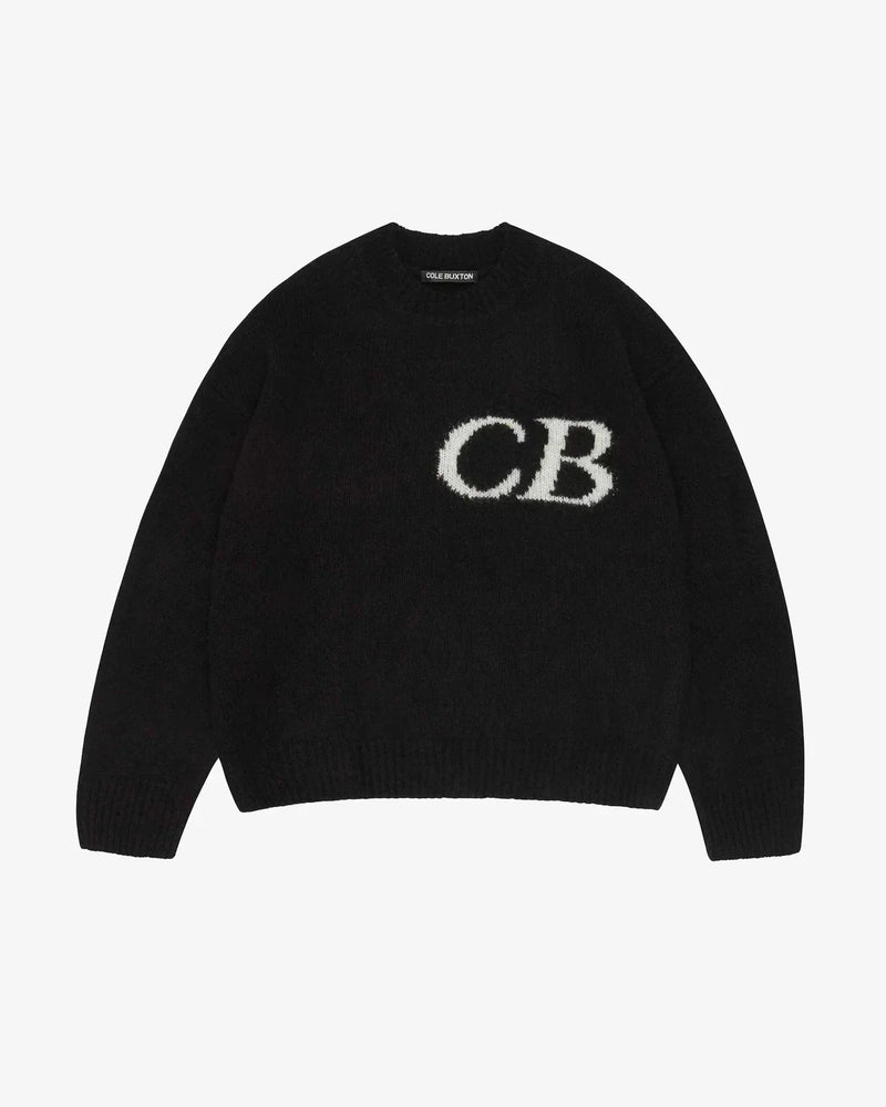 Pull CB Logo Knit Noir – vue 1