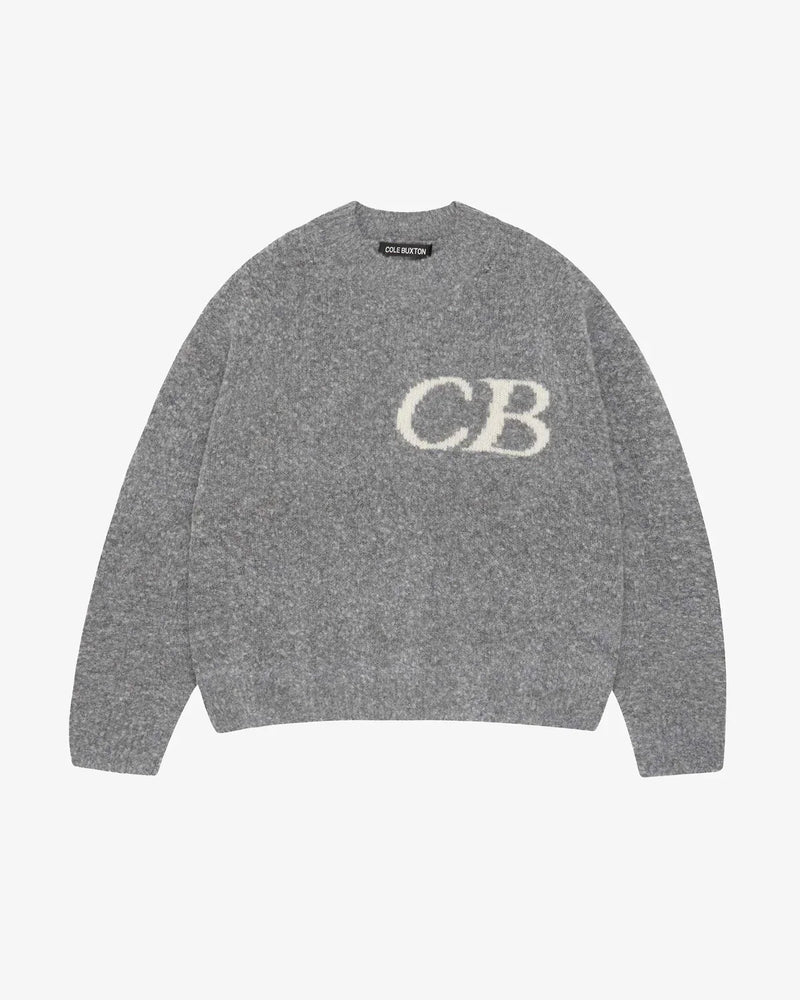Pull CB Logo Knit Gris – vue 1