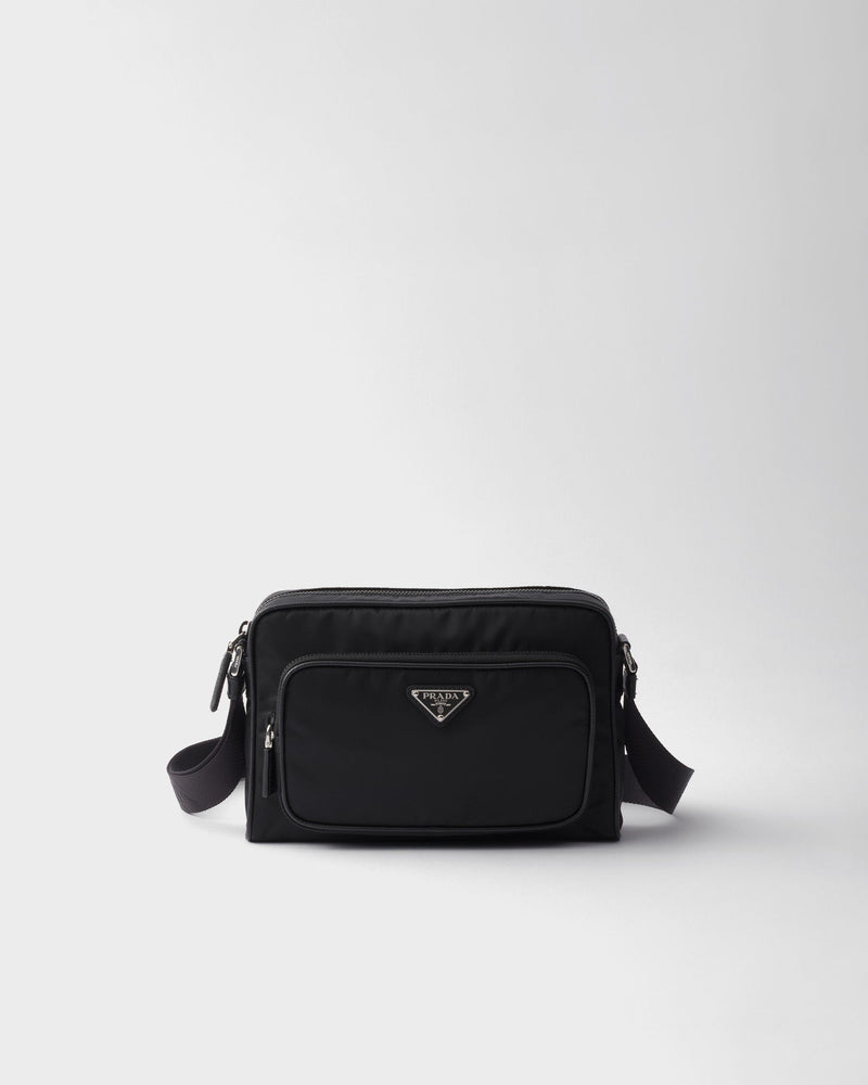 Petit sac porté épaule en Re-Nylon et cuir Saffia – vue 1