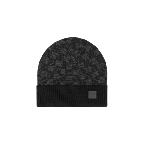 Bonnet et Écharpe Neo Petit Damier Noir – vue 1