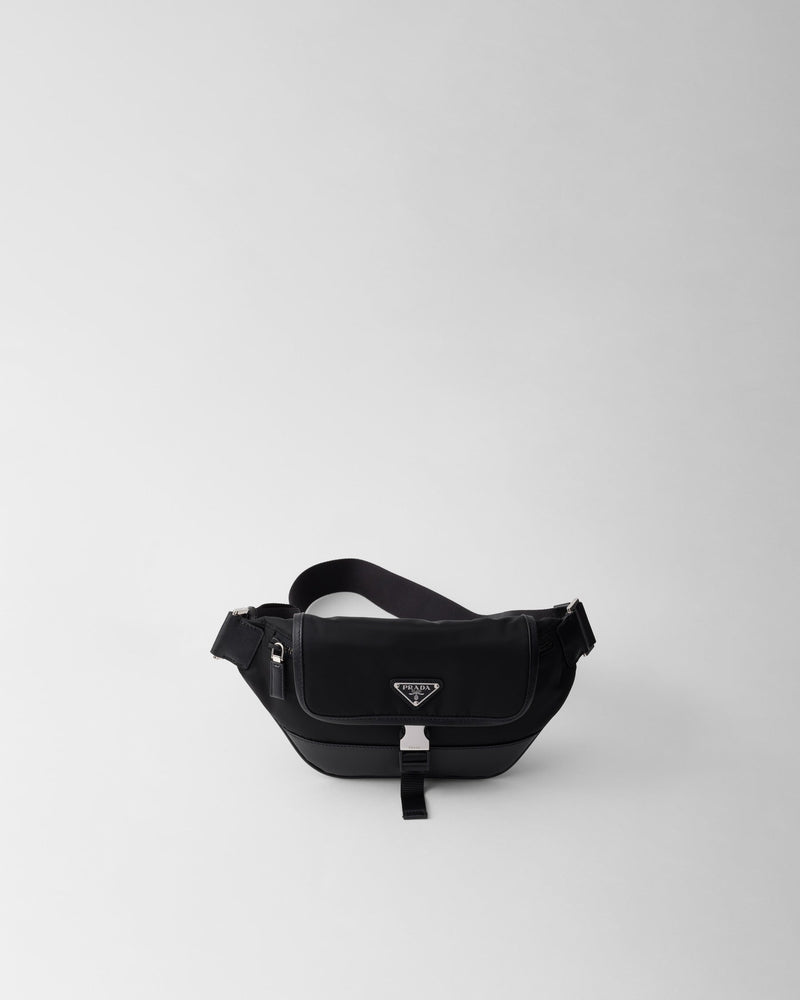 Sac porté épaule en Re-Nylon et cuir Saffiano – vue 1