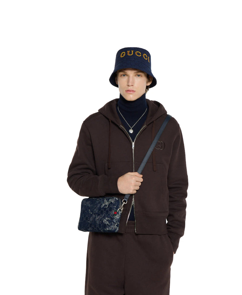 Sac à bandoulière en denim GG petit format – vue 3