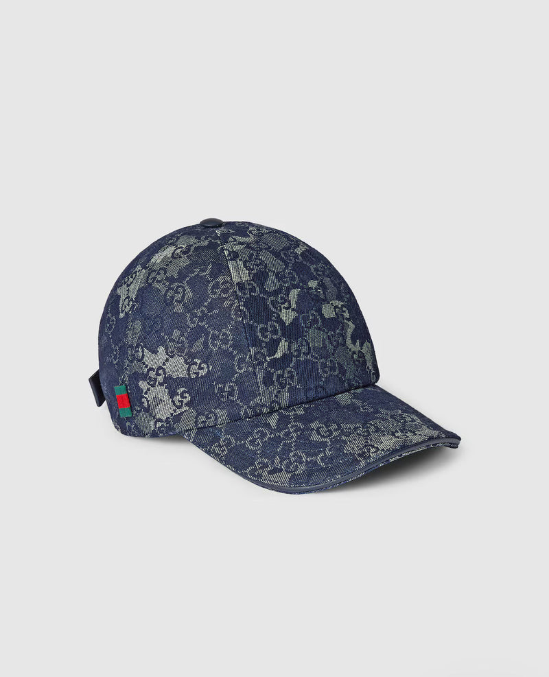 Casquette en denim GG avec détail bande Web – vue 4