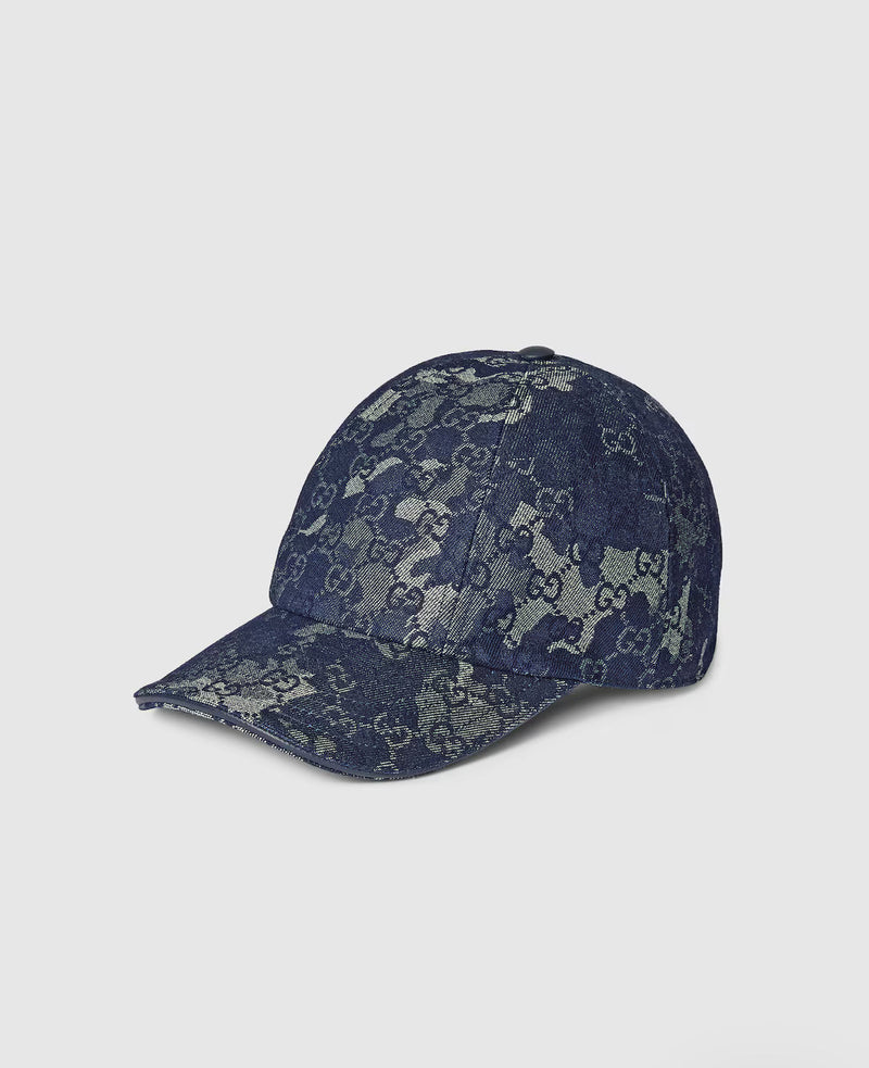 Casquette en denim GG avec détail bande Web – vue 1