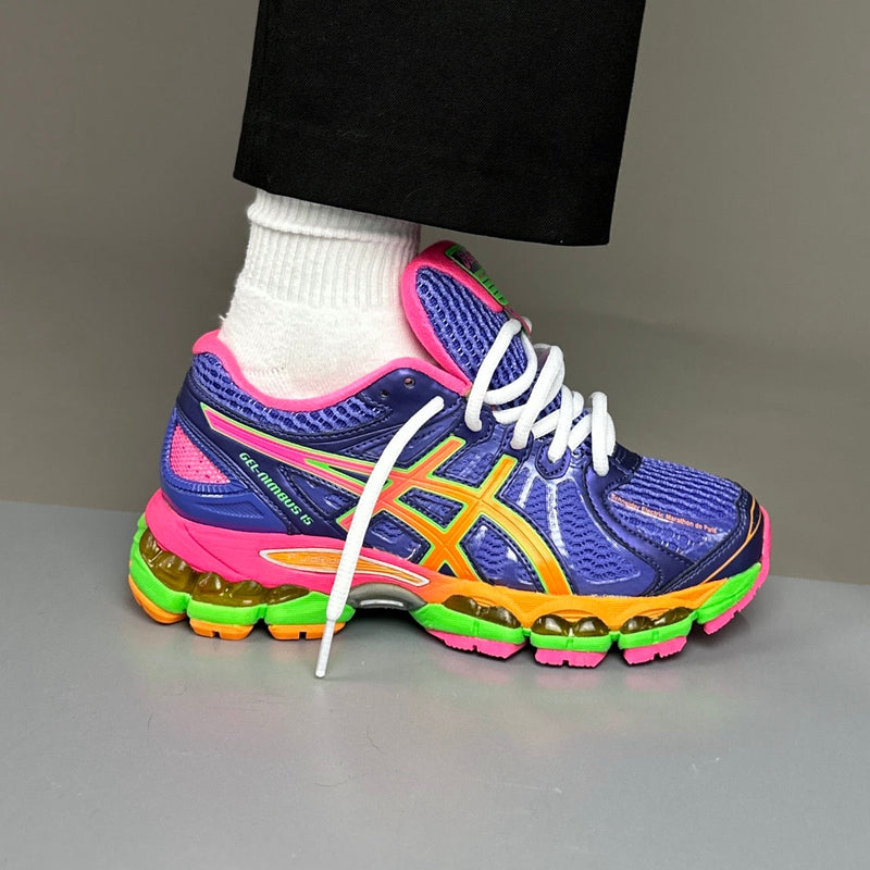 GEL Nimbus 16 — Violet / Orange / Vert fluo