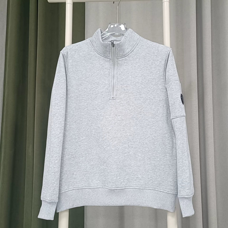 Gilet C.P Company Zip Quarter Gris – vue 1