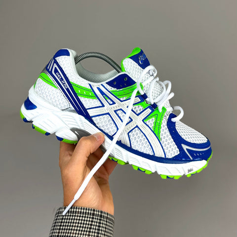GEL Nimbus 16 — Blanc / Bleu roi / Vert fluo