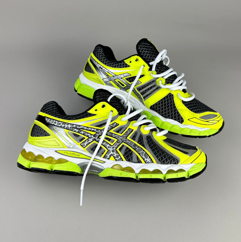 GEL Nimbus 16 — Noir / Jaune fluo / Argent