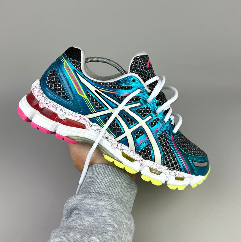 GEL Nimbus 16 — Noir / Turquoise / Rose fluo