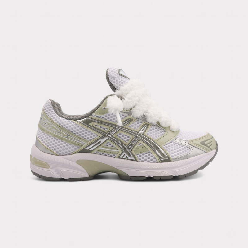 GEL-1130 Dried Leaf Green - Fluffy Laces White – vue 1