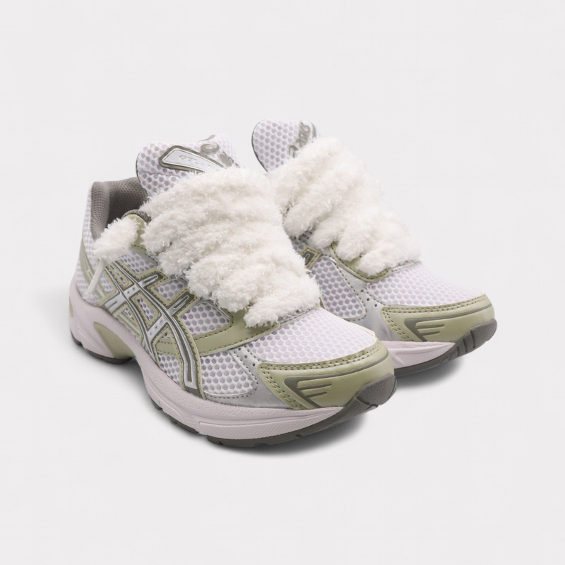 GEL-1130 Dried Leaf Green - Fluffy Laces White – vue 2