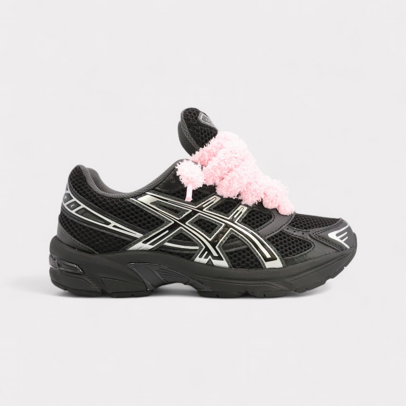 GEL-1130 Black Pure Silver - Fluffy Laces Pink – vue 1