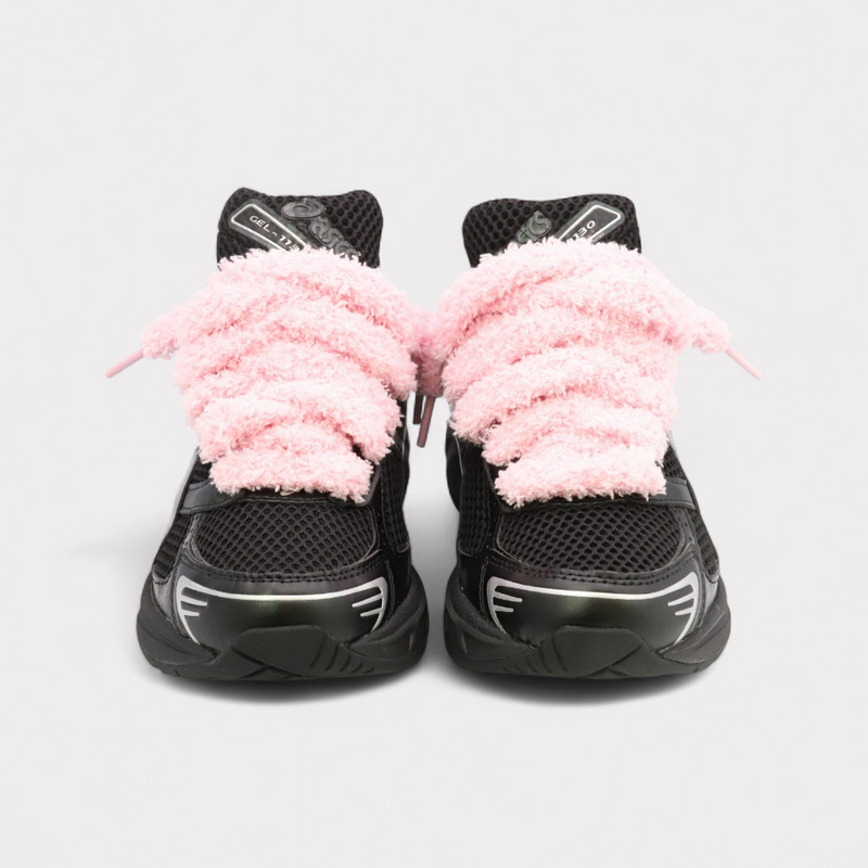 GEL-1130 Black Pure Silver - Fluffy Laces Pink – vue 3