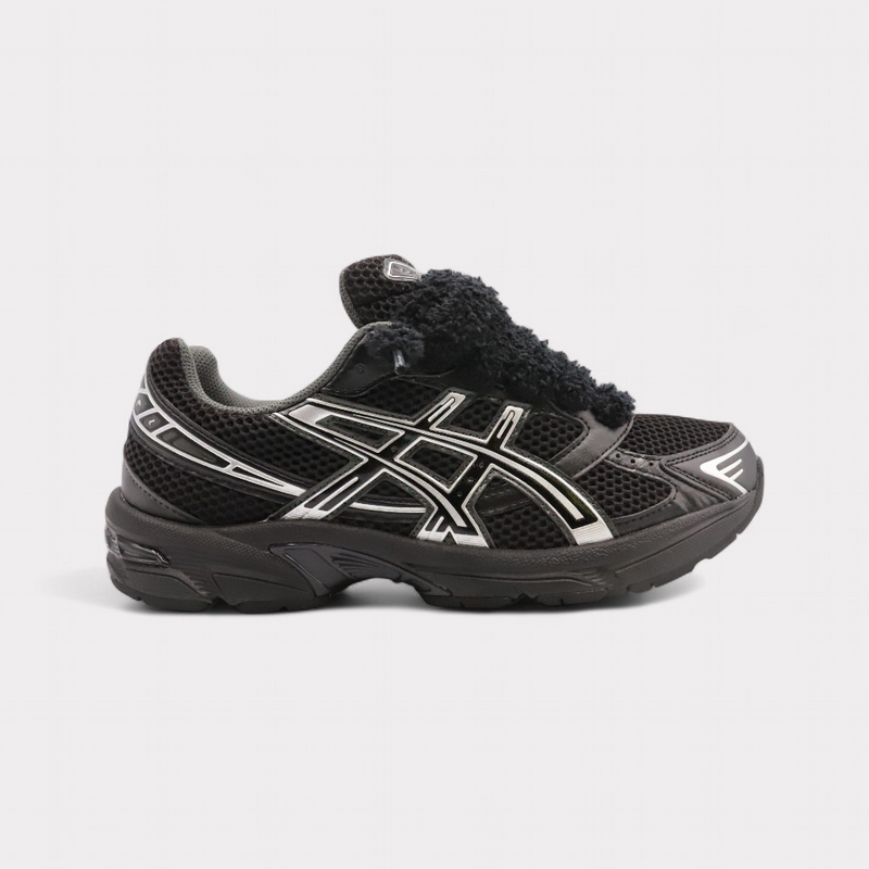 GEL-1130 Black Pure Silver - Fluffy Laces Black – vue 1