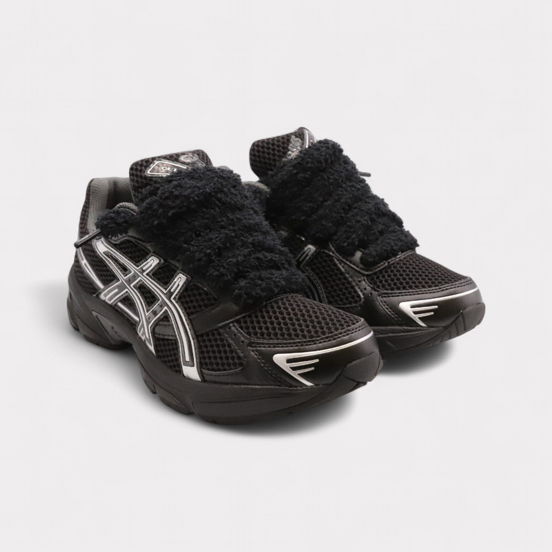 GEL-1130 Black Pure Silver - Fluffy Laces Black – vue 2