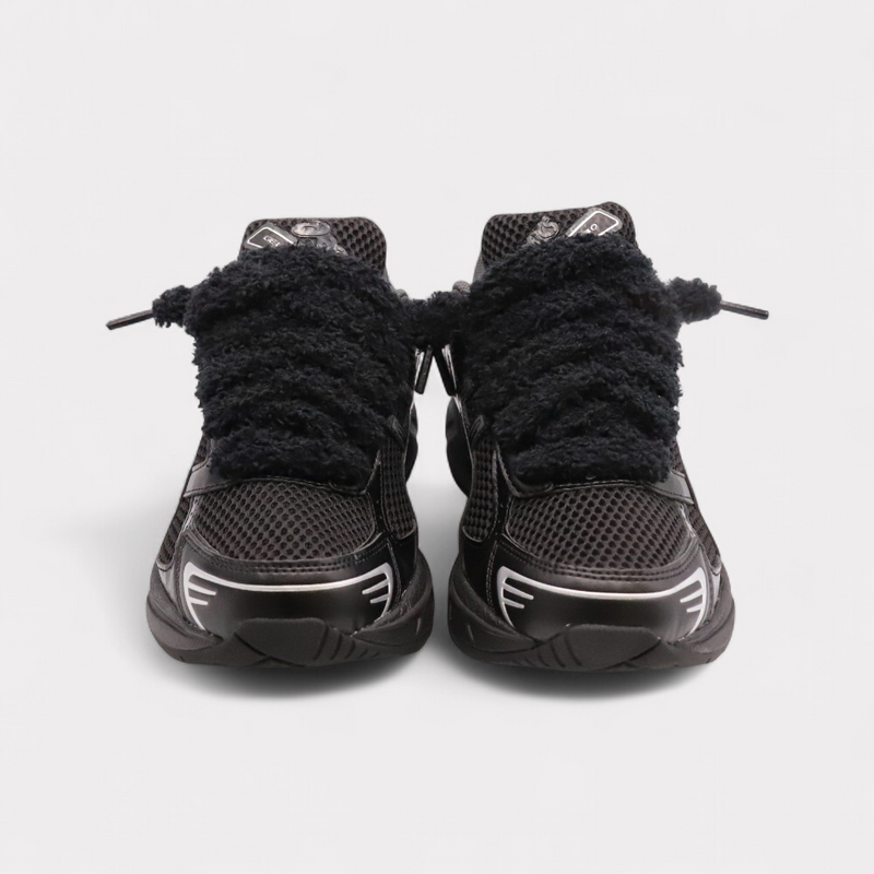 GEL-1130 Black Pure Silver - Fluffy Laces Black – vue 3