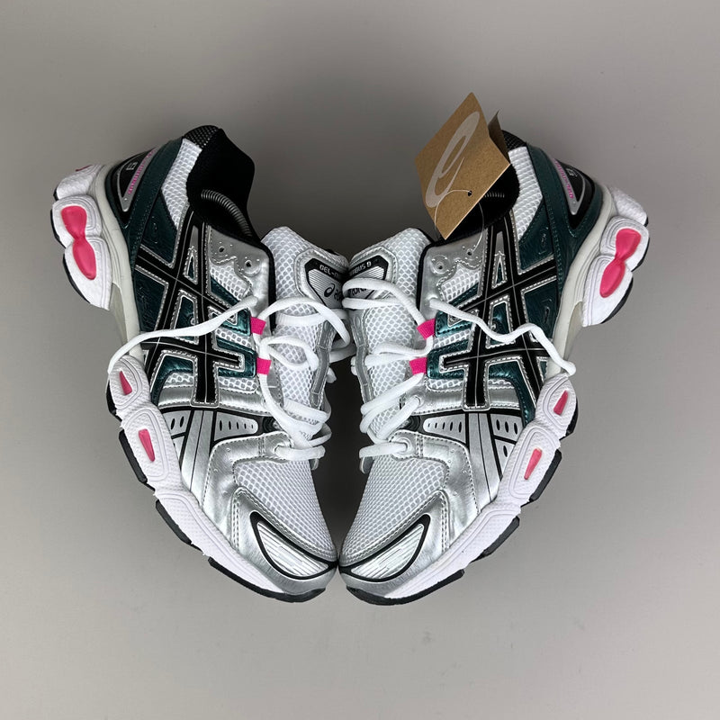 GEL Nimbus 16 — Blanc / Turquoise / Rose fluo