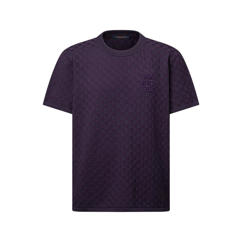 Tee-shirt en maille jacquard Damier – vue 1