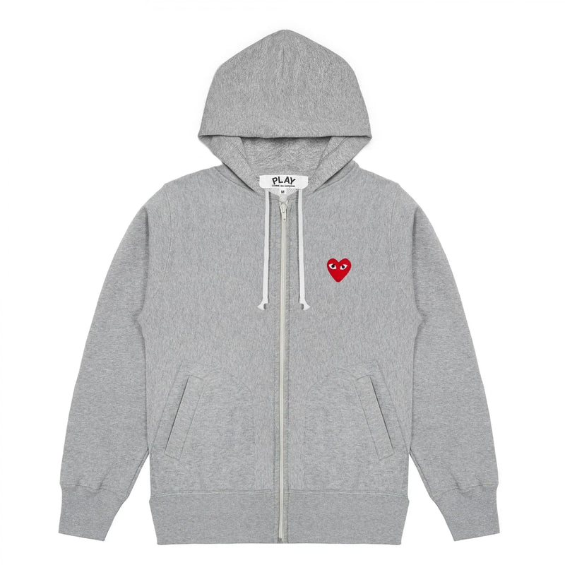Sweat zippé CDG Avec Capuche Gris – vue 1