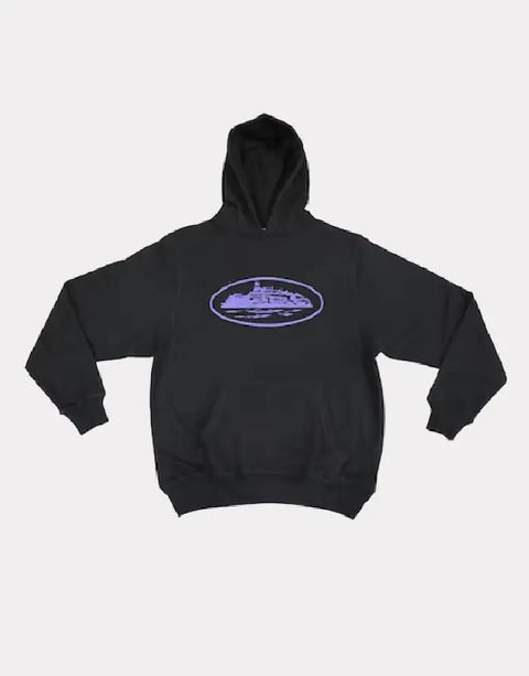 Pull Corteiz Avec Capuche Noir Et Violet