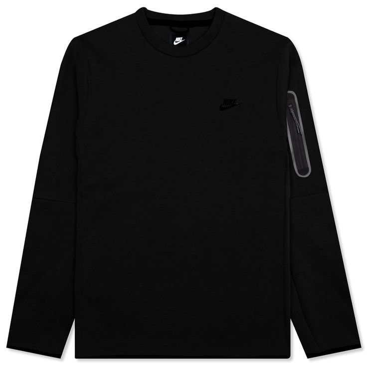 Sweat Nike Tech Fleece Crew Noir – vue 1