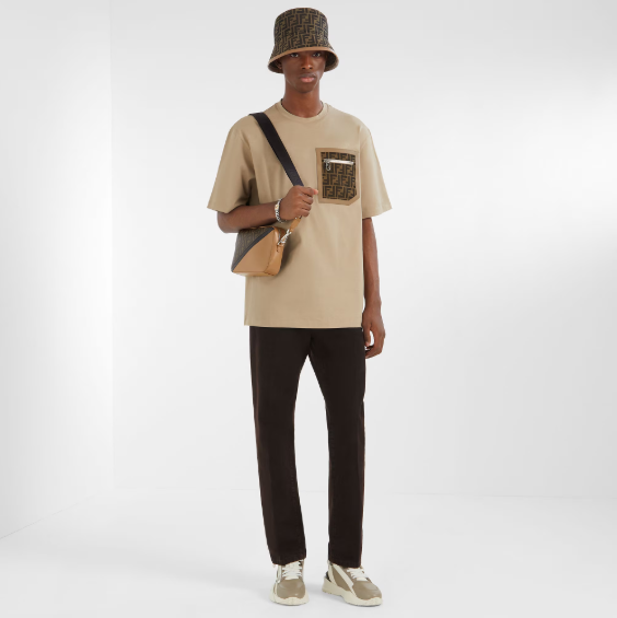 Fendi Chapeau en nylon FF Beige – vue 3