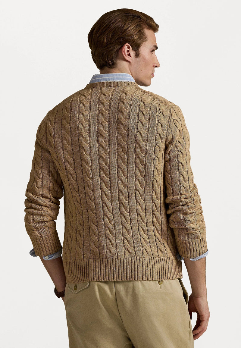 Pull Ralph Lauren En Laine Caramel – vue 3