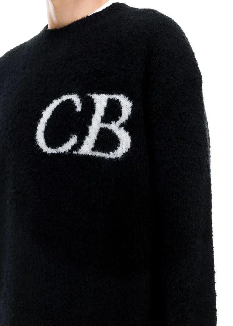 Pull CB Logo Knit Noir – vue 2
