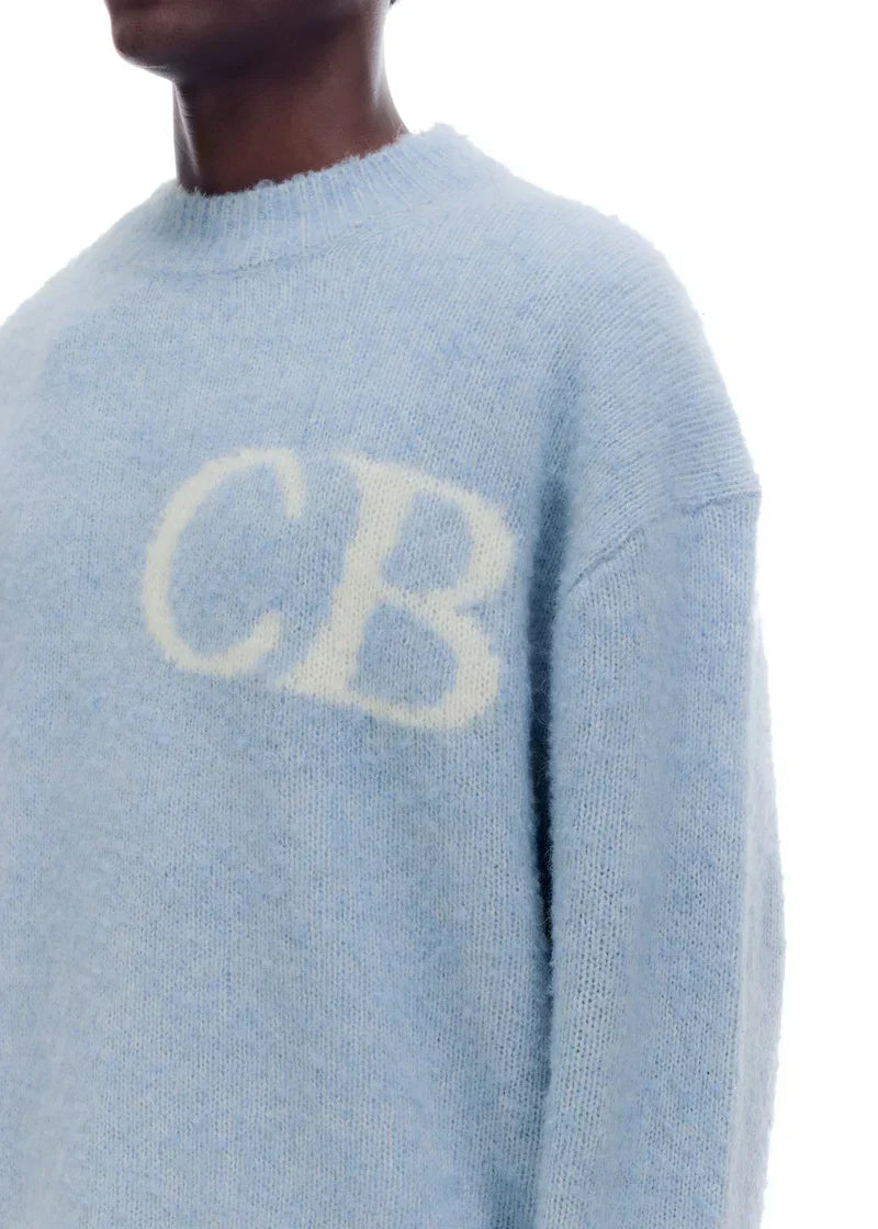Pull CB Logo Knit Bleu CIel – vue 2