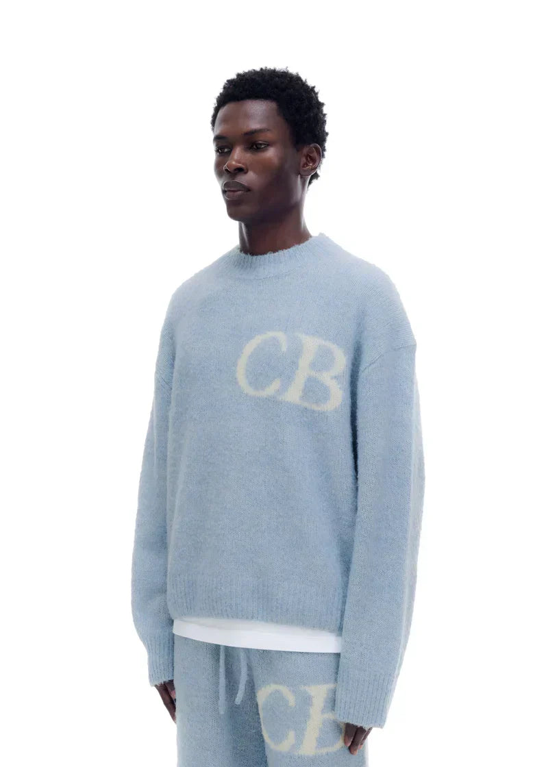 Pull CB Logo Knit Bleu CIel – vue 4