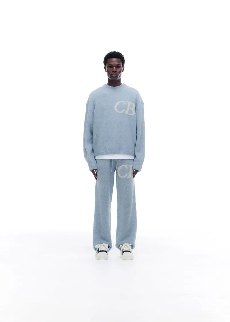 Pull CB Logo Knit Bleu CIel – vue 3