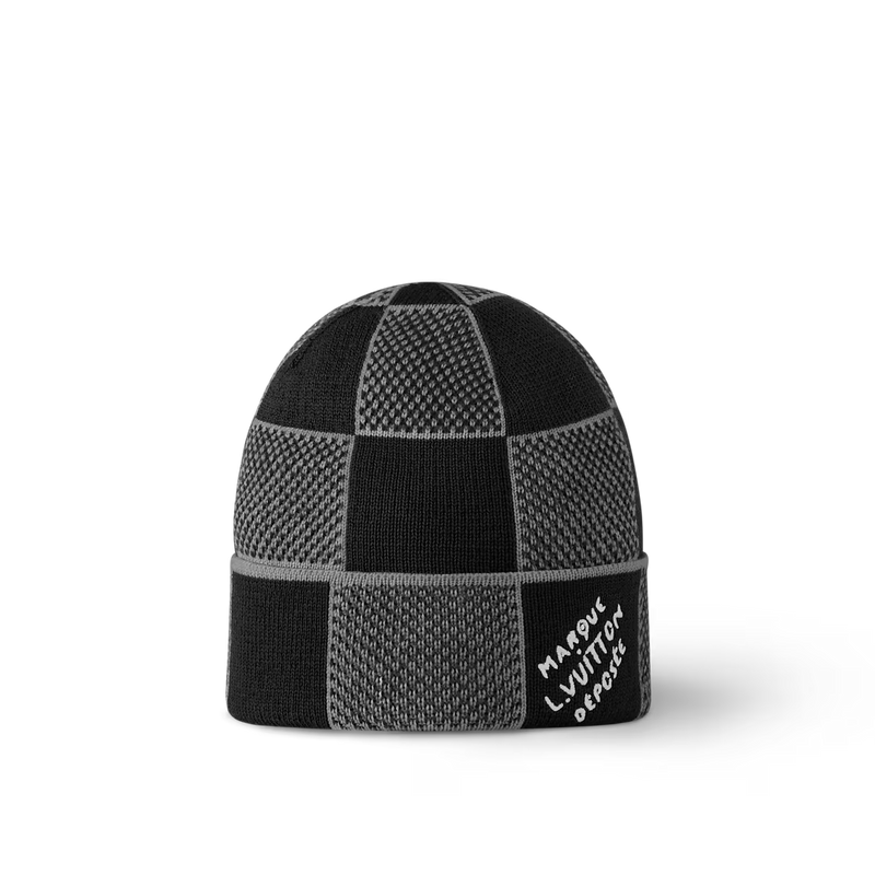 Bonnet et Écharpe Damier Heritage Noir – vue 1