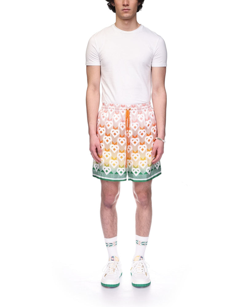 Gradient Heart Monogram Silk Shorts – vue 2