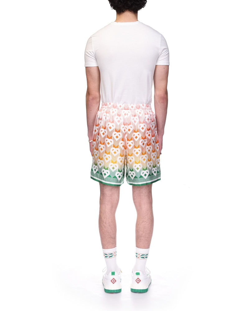Gradient Heart Monogram Silk Shorts – vue 4