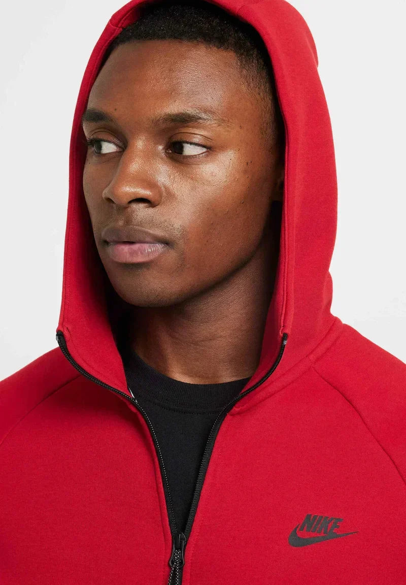 Nike Tech Fleece Zippé Rouge – vue 2