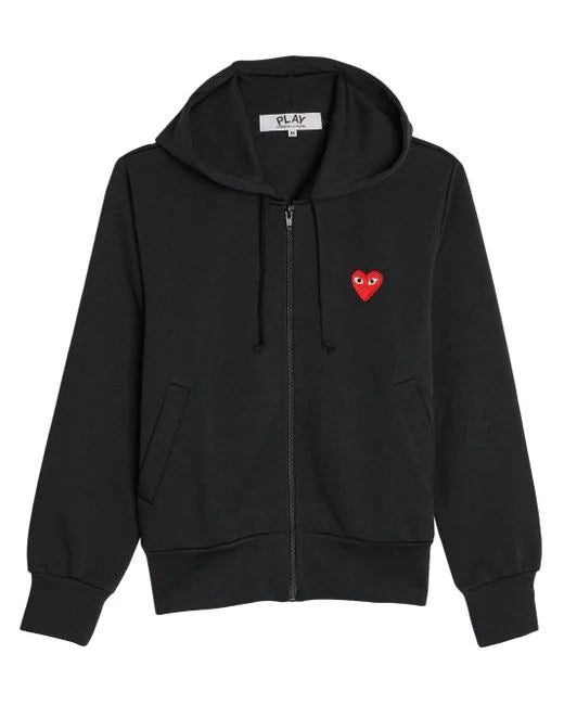 Sweat zippé CDG Avec Capuche Noir – vue 1