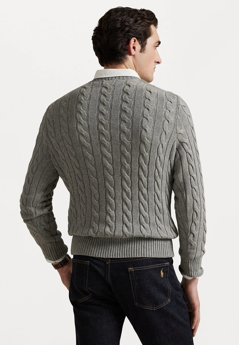 Pull Ralph Lauren En Laine Gris – vue 3