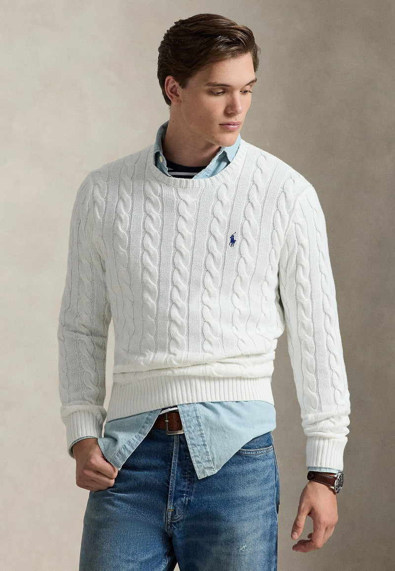 Pull Ralph Lauren En Laine Blanc – vue 2