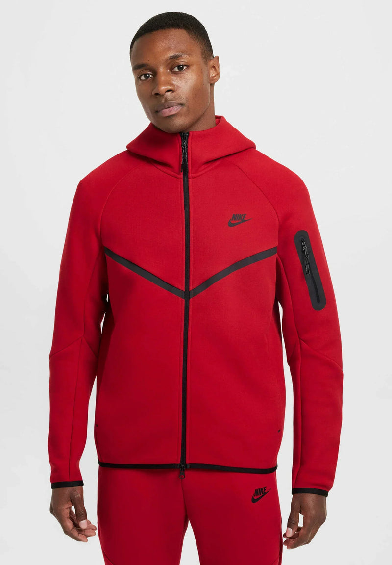 Nike Tech Fleece Zippé Rouge – vue 3