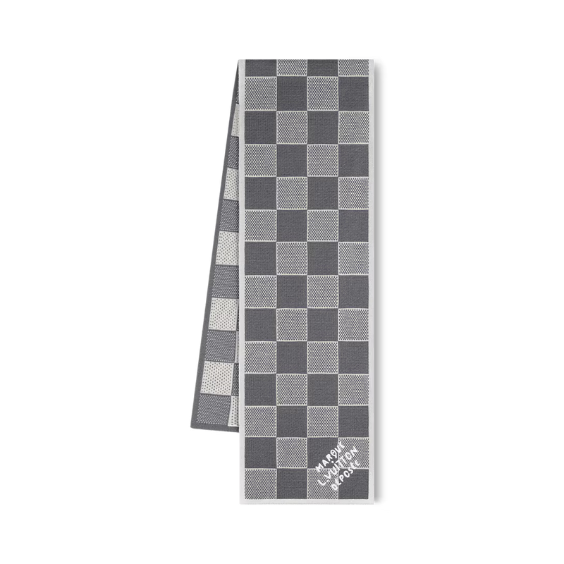 Bonnet et Écharpe Damier Heritage Gris – vue 2