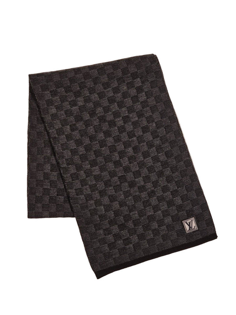 Bonnet et Écharpe Neo Petit Damier Gris Foncé – vue 2