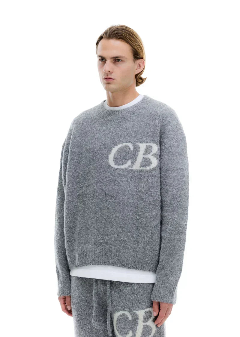 Pull CB Logo Knit Gris – vue 4