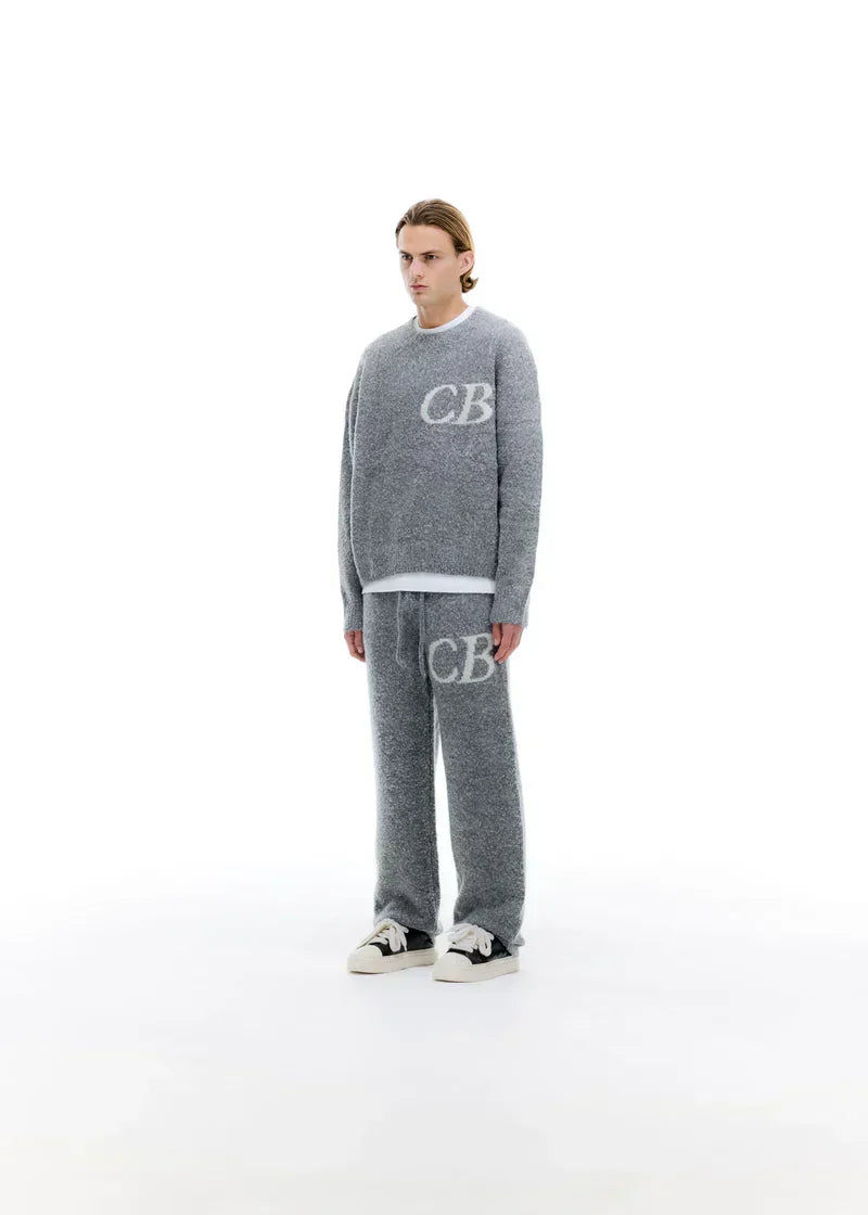 Pull CB Logo Knit Gris – vue 3