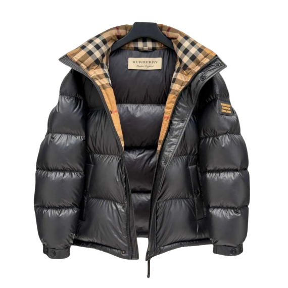 Burberry Doudoune Noir intérieur Beige – vue 1
