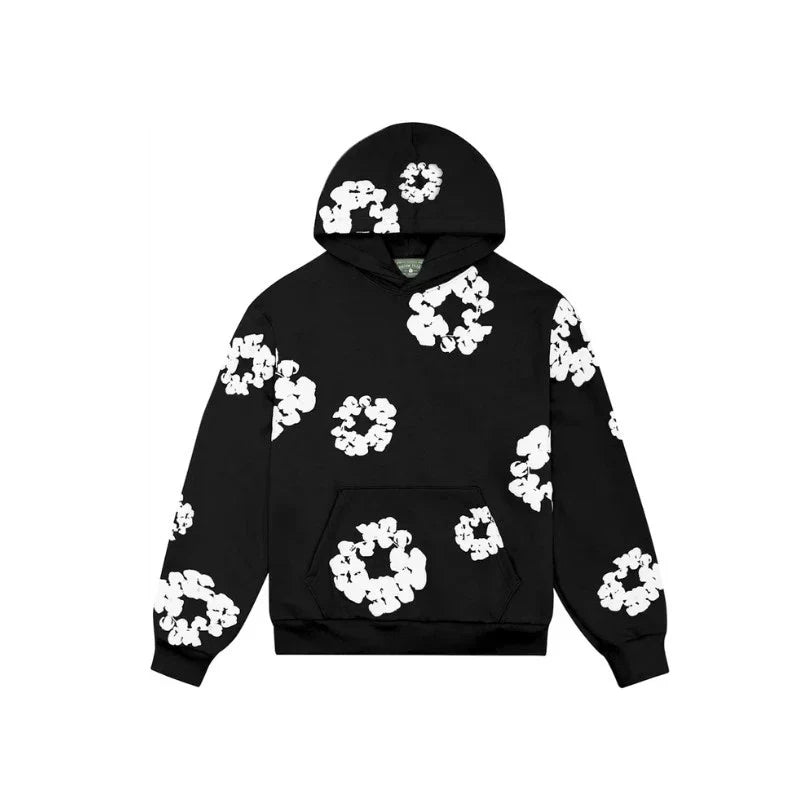 Pull Denim Tears The Cotton Wreath Noir Et Blanc – vue 1