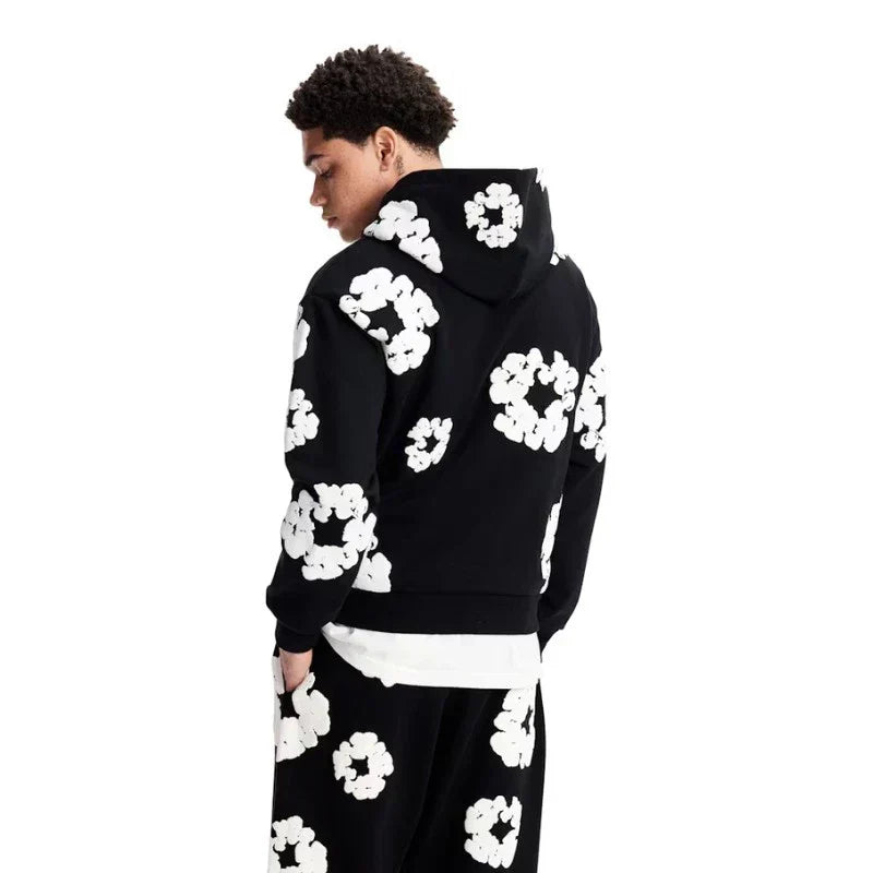 Pull Denim Tears The Cotton Wreath Noir Et Blanc – vue 3