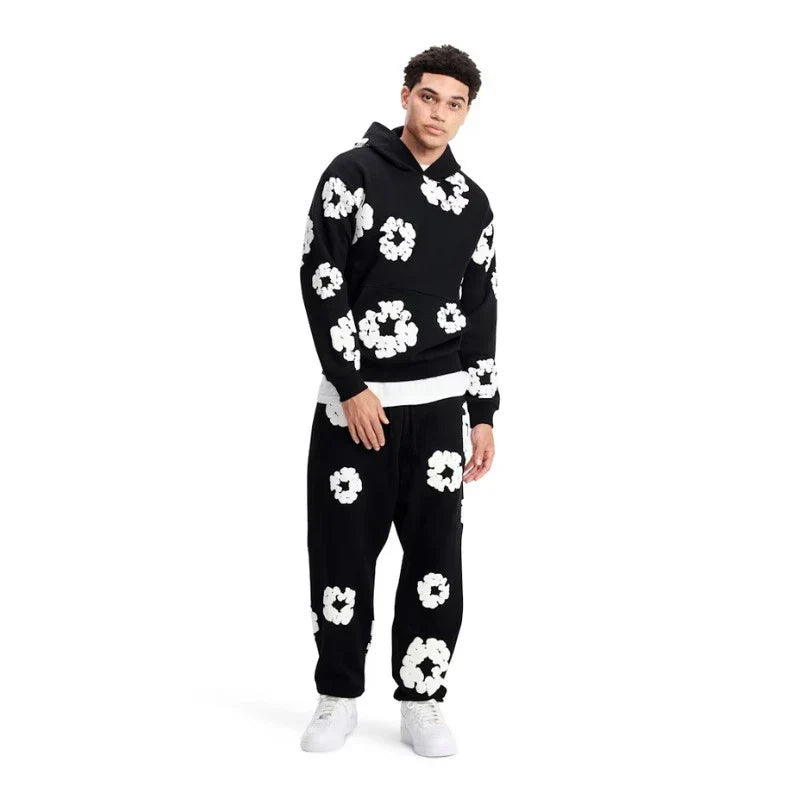 Pull Denim Tears The Cotton Wreath Noir Et Blanc – vue 2