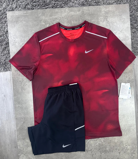 Ensemble Running Nike 2 Pièces — Rouge Bordeaux & Noir
