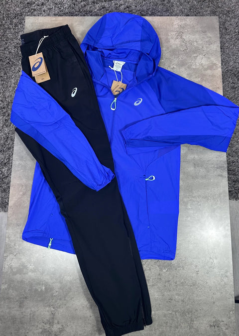 Ensemble Survêtement ASICS 2 Pièces — Bleu Roi & Noir